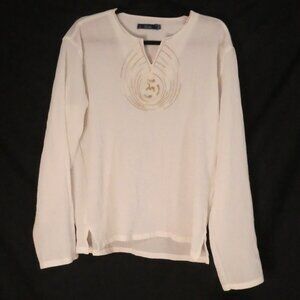 SLOK | xxl | Textured Long Sleeve African Shirt | Embroidered Front Detail